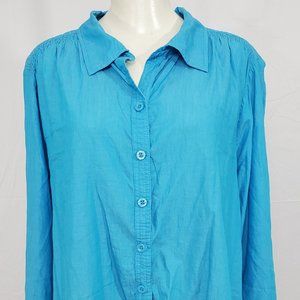 Laura Scott Top size 2X Blue Button Down